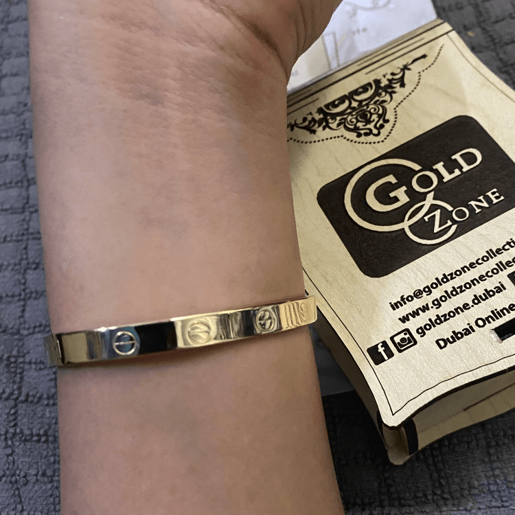 Real Gold Plain Bangle GZJCT0278 - (SIZE 18) BA1539