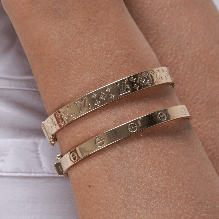 Real Gold Plain Bangle GZJCT0278 - (SIZE 15.5) BA1542