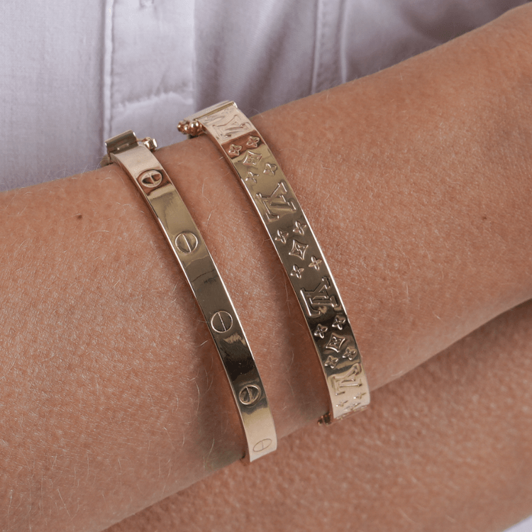 Real Gold Plain Bangle GZJCT0278 - (SIZE 15.5) BA1542