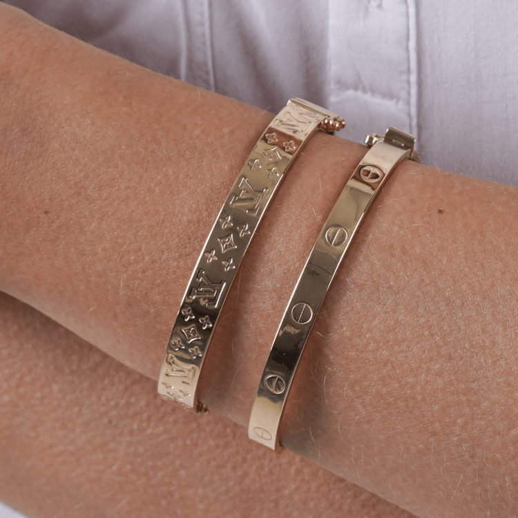 Real Gold Plain Bangle GZJCT0278 - (SIZE 15.5) BA1542