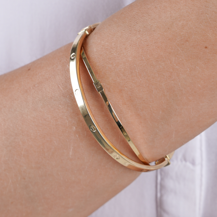 Real Gold Plain Bangle 58 MM 0477 (SIZE 17) BA1429
