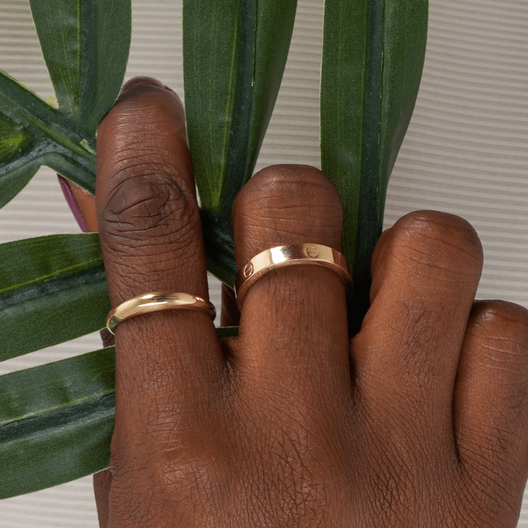 Real Gold Plain Ring 4 MM (Size 10) - Model GZJCT0211/6 R2605