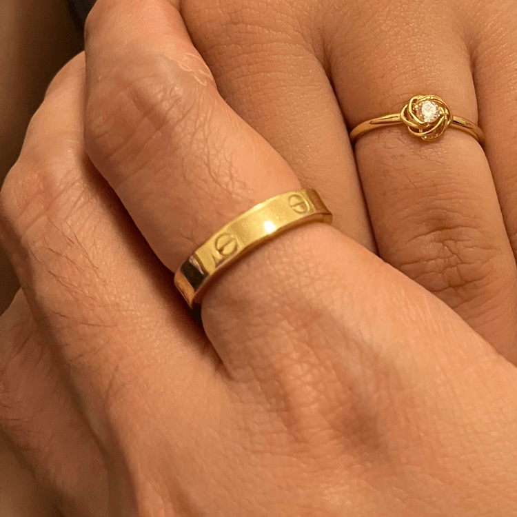 Real Gold Plain Ring 4 MM (Size 10) - Model GZJCT0211/6 R2605