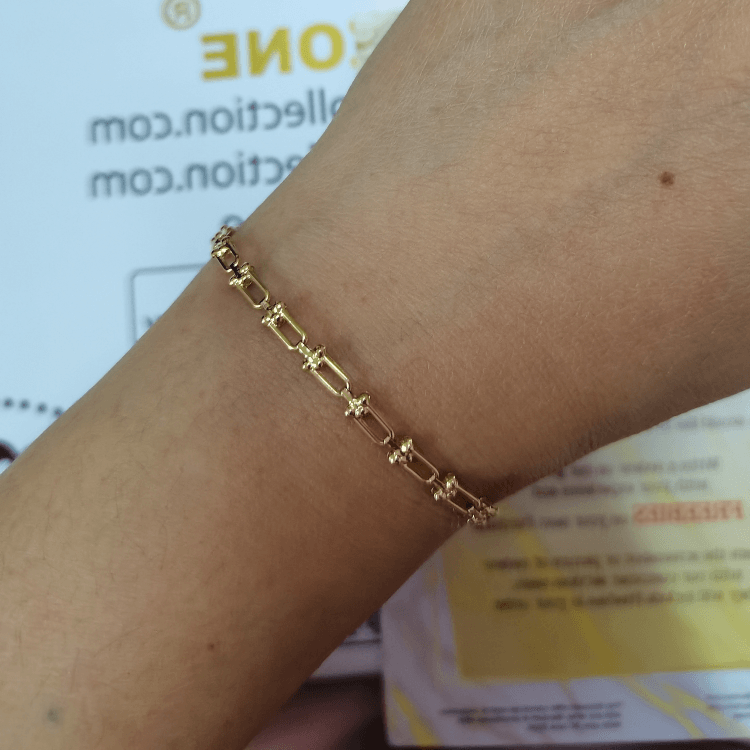Real Gold GZTF Hardware Solid Textured Chain Bracelet 4725 (19 C.M) BR1598