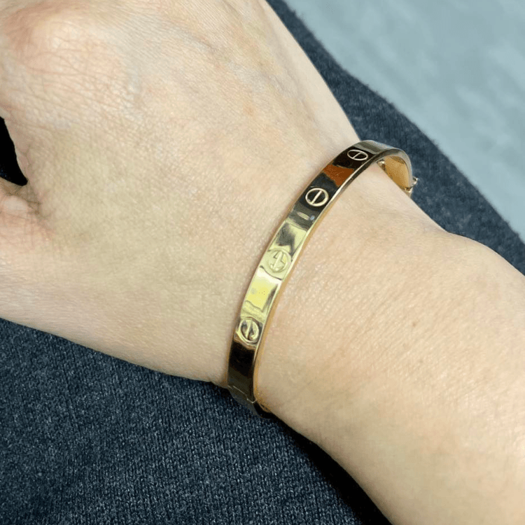 Real Gold Plain Bangle GZJCT0278 - (SIZE 16.5) BA1543