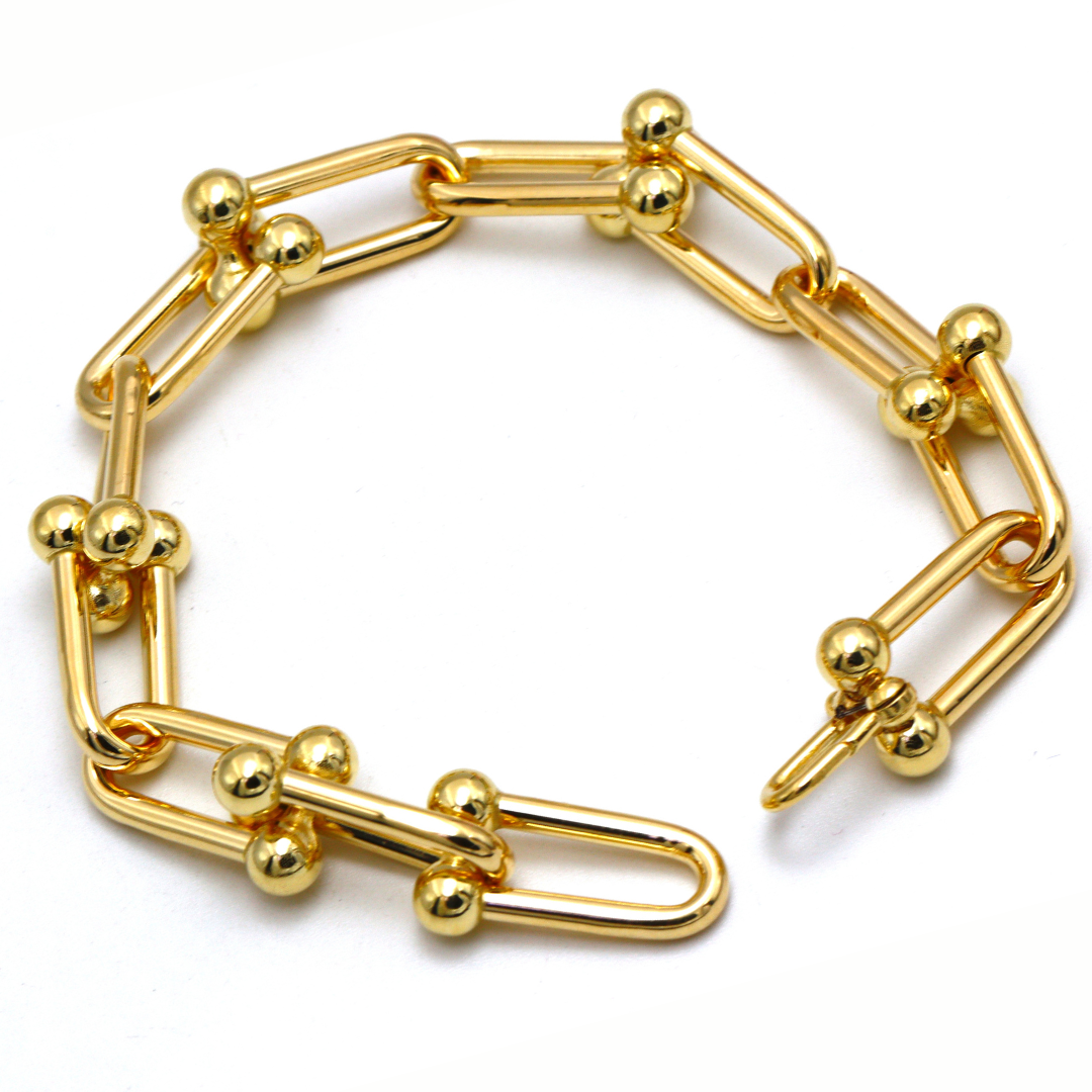 Real Gold GZTF Chunky Heavy Bold Big Hardware Bracelet with