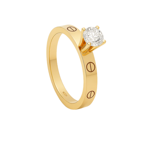 Real Gold Solitaire Ring GZJCT 0671 (SIZE 8) R2426