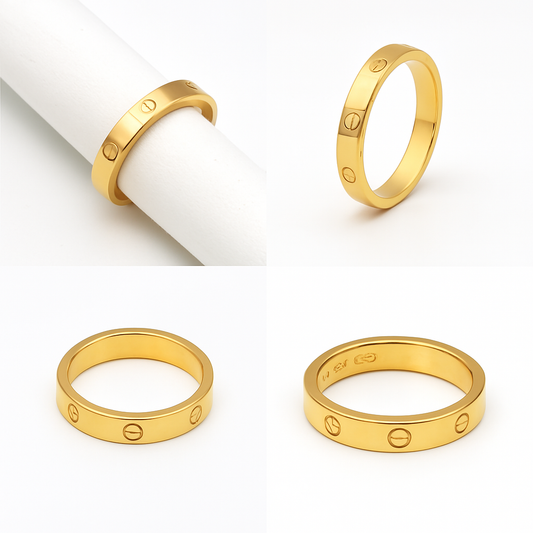 Real Gold GZCR Plain Ring 4 MM 0211/6 (SIZE 12) R2683