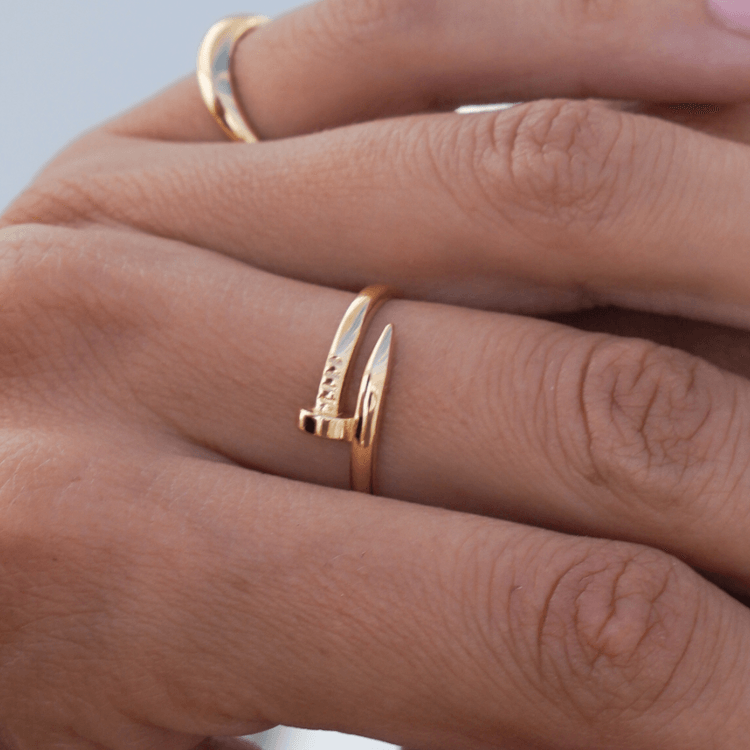 Real Gold Nail Plain Ring (Size 5) - Model GZJCT0851/3 R2601