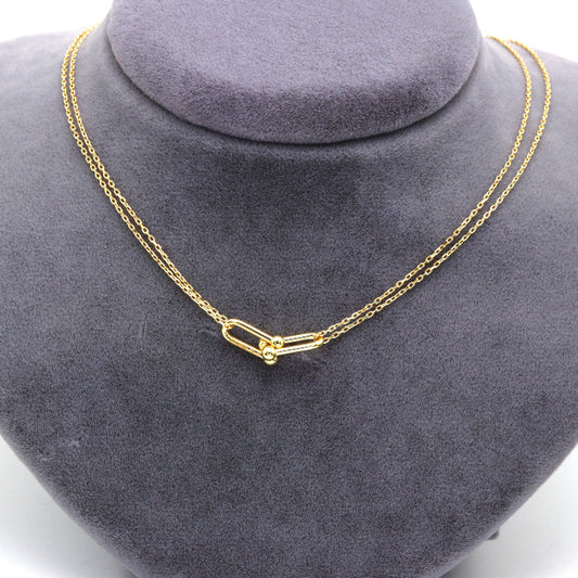 Real Gold GZTF Dual-Chain Adjustable Size Necklace (40 cm) 0372-25KL N1507