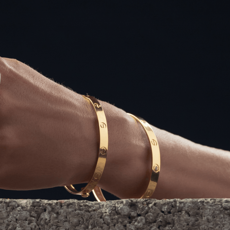 Real Gold Solid Screw Bangle GZJCTBLZ0209 - (SIZE 15) BA1556