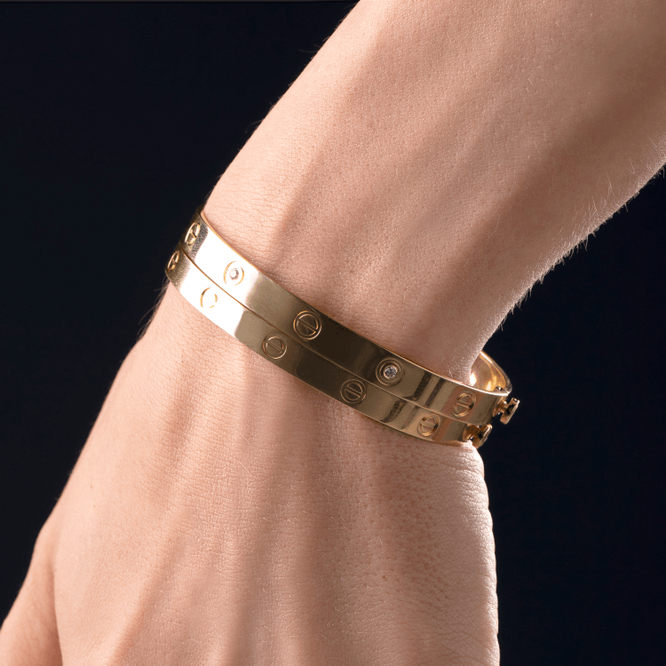 Real Gold Solid Screw Bangle GZJCTBLZ0209 - (SIZE 15) BA1556