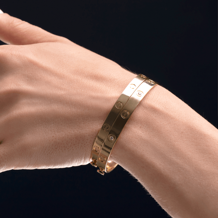 Real Gold Solid Screw Bangle GZJCTBLZ0209 - (SIZE 15) BA1556