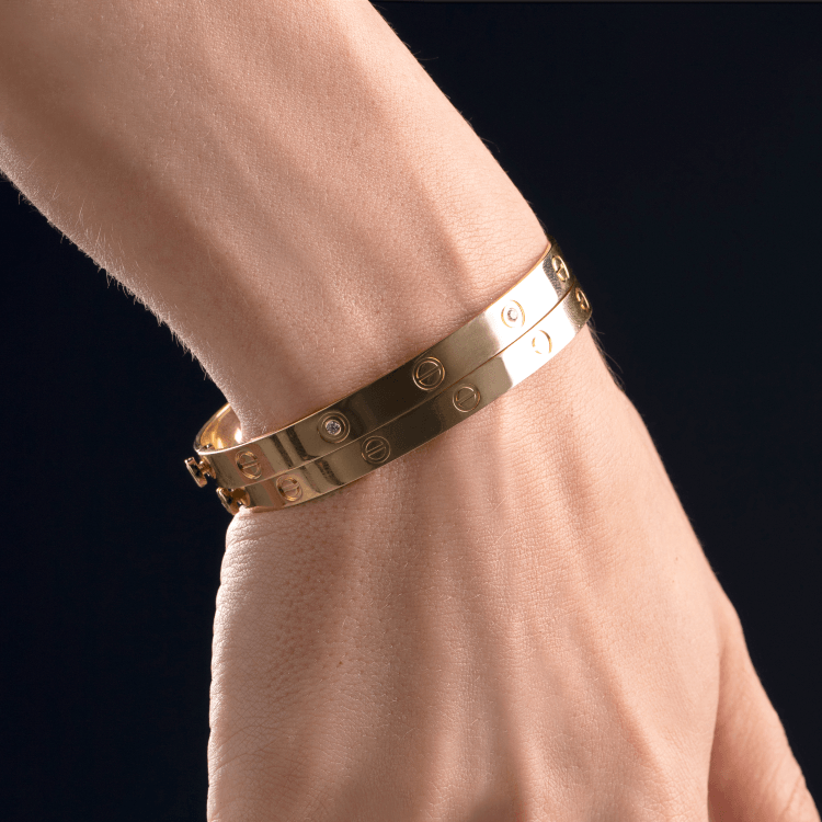 Real Gold Solid Screw Bangle GZJCTBLZ0209 - (SIZE 15) BA1556