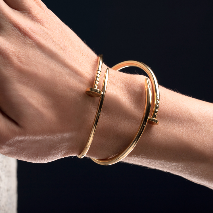 Real Gold GZCR Nail Lock Bangle BLZ 0203 - C (Size 15) BA1392