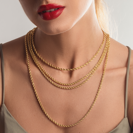 Real Gold Solid Thick Rope Men Chain 4 MM 2603 (45 C.M) CH1203