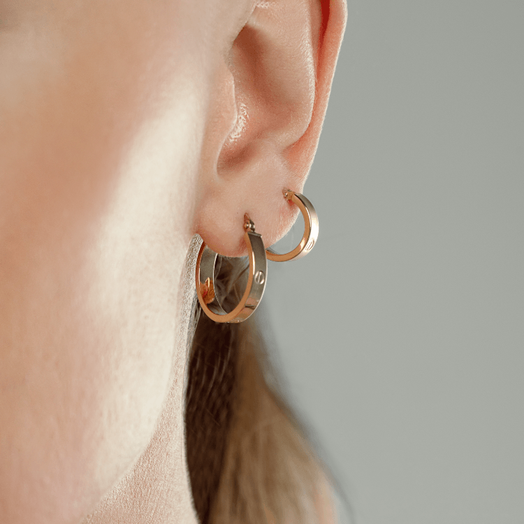 Real Gold Round Small Clip Earring Set GZJCT 5853/10 E1744
