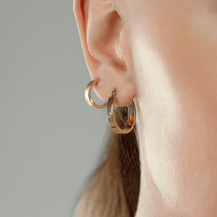 Real Gold Round Small Clip Earring Set GZJCT 5853/10 E1744