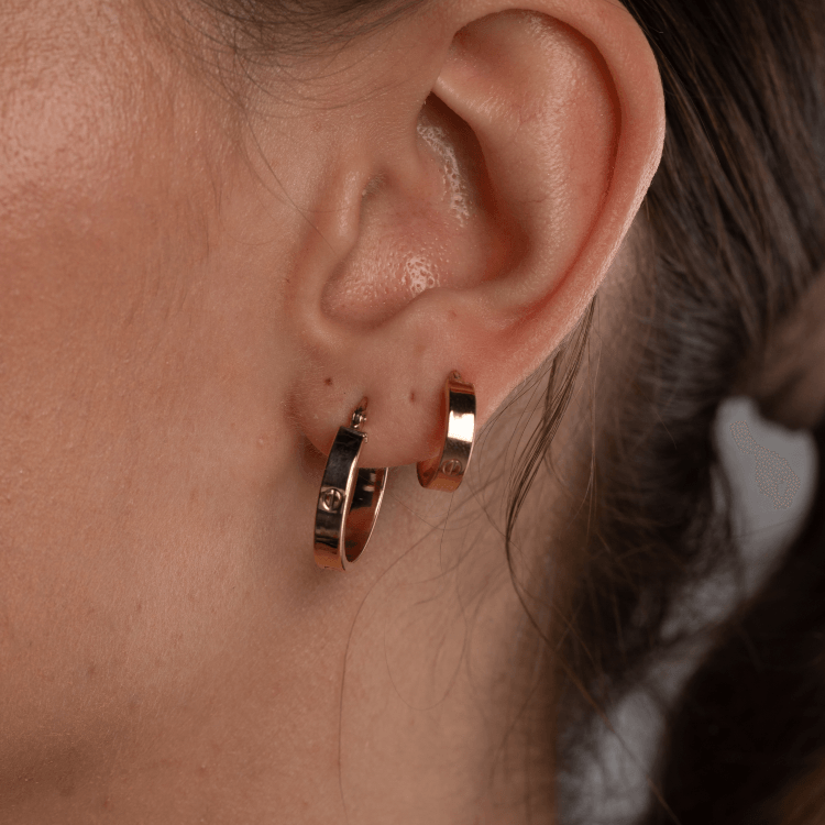 Real Gold Round Small Clip Earring Set GZJCT 5853/10 E1744