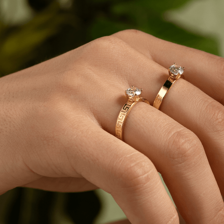 Real Gold Solitaire Ring GZJCT 0671 (SIZE 6) R2424
