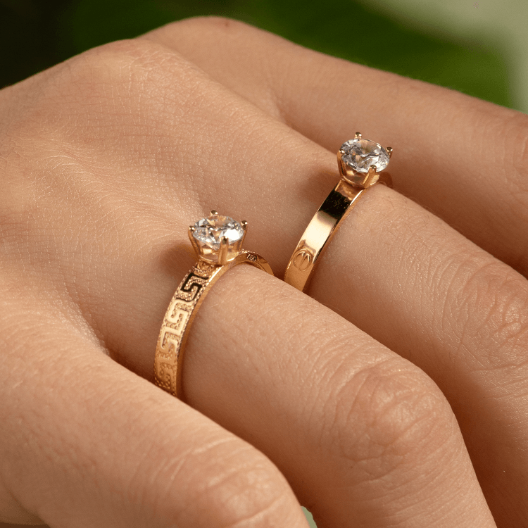 Real Gold Solitaire Ring GZJCT 0671 (SIZE 8) R2426