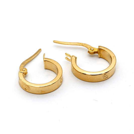 Real Gold Round Small Clip Earring Set GZJCT 5853/10 E1744