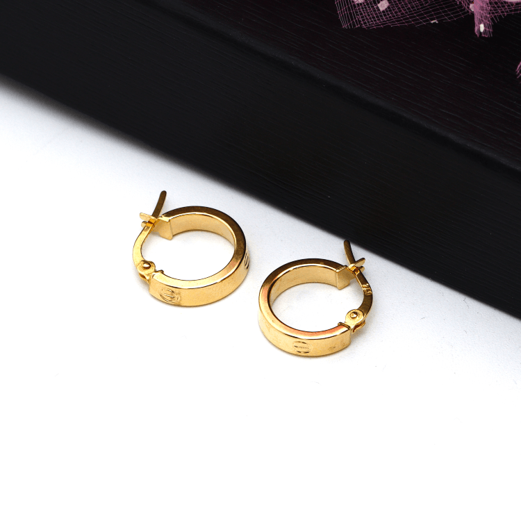 Real Gold Round Small Clip Earring Set GZJCT 5853/10 E1744