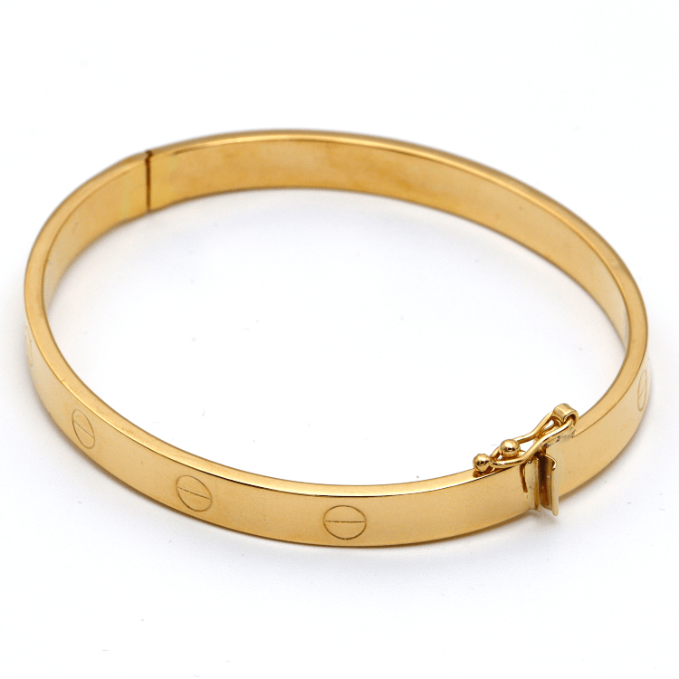 Real Gold Plain Bangle GZJCT0278 - (SIZE 18) BA1539