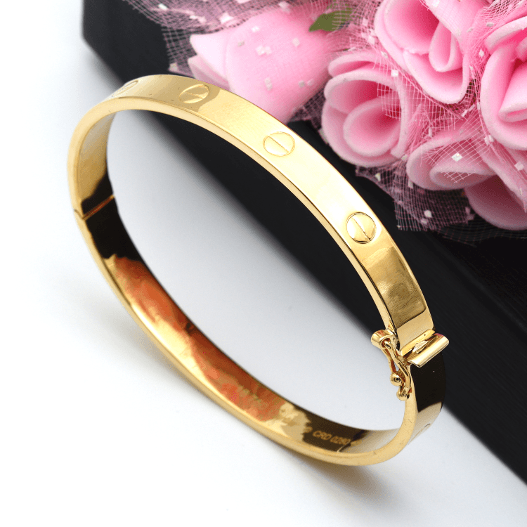 Real Gold Plain Bangle GZJCT0278 - (SIZE 16.5) BA1543