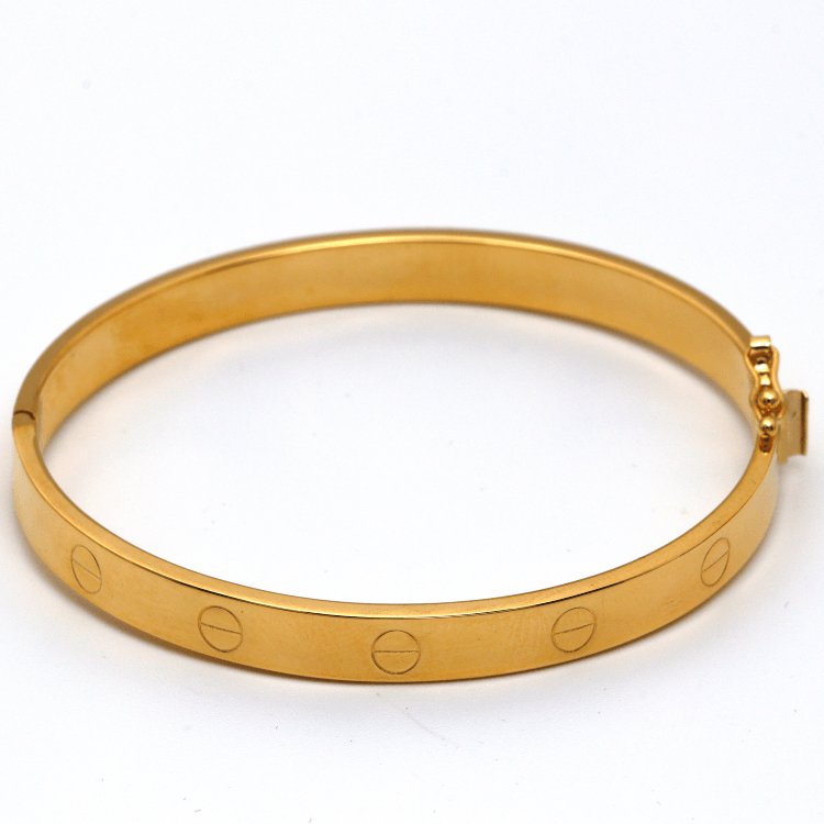 Real Gold Plain Bangle GZJCT0278 - (SIZE 18) BA1539