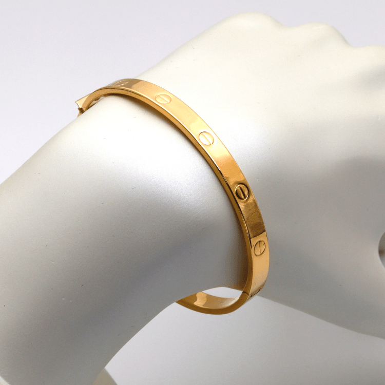 Real Gold Plain Bangle GZJCT0278 - (SIZE 16.5) BA1543