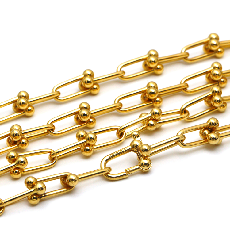 Real Gold GZTF Hardware With Real TF Lock Solid Chain Necklace 0372 (45 C.M) CH1146