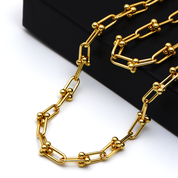 Real Gold GZTF Hardware With Real TF Lock Solid Chain Necklace 0372 (45 C.M) CH1146