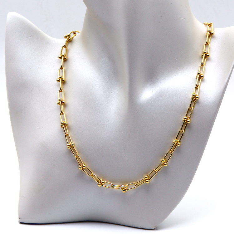 Real Gold GZTF Hardware With Real TF Lock Solid Chain Necklace 0372 (45 C.M) CH1146