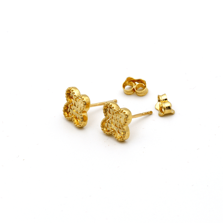 Real Gold Clover Glittering Earring Set - Model GZJVN3050 E1917