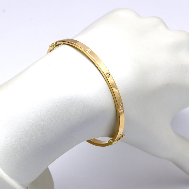Real Gold Debossed Screw Stamp Bangle GZJCT BLZ0016 (Size 17) BA1636