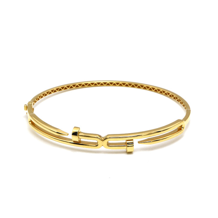 Real Gold Dual Nail Bangle GZJCT BNG1330 (Size 18) BA1645