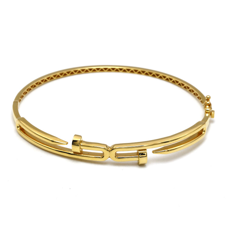 Real Gold Dual Nail Bangle GZJCT BNG1330 (Size 18) BA1645
