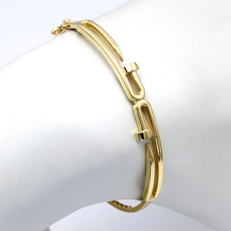 Real Gold Dual Nail Bangle GZJCT BNG1330 (Size 18) BA1645