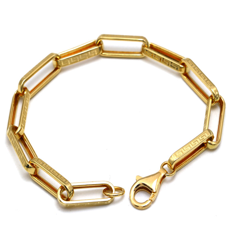 Real Gold Maze Hoop Paper Clip Bracelet CVB 0502-1BL (17 CM) BR1813