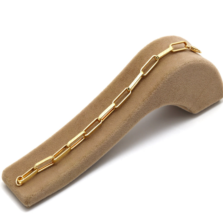Real Gold Maze Hoop Paper Clip Bracelet CVB 0502-1BL (17 CM) BR1813