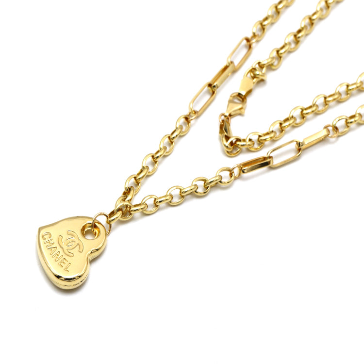 Real Gold GZCH Heart Necklace LVA1640 (45 CM) N1503