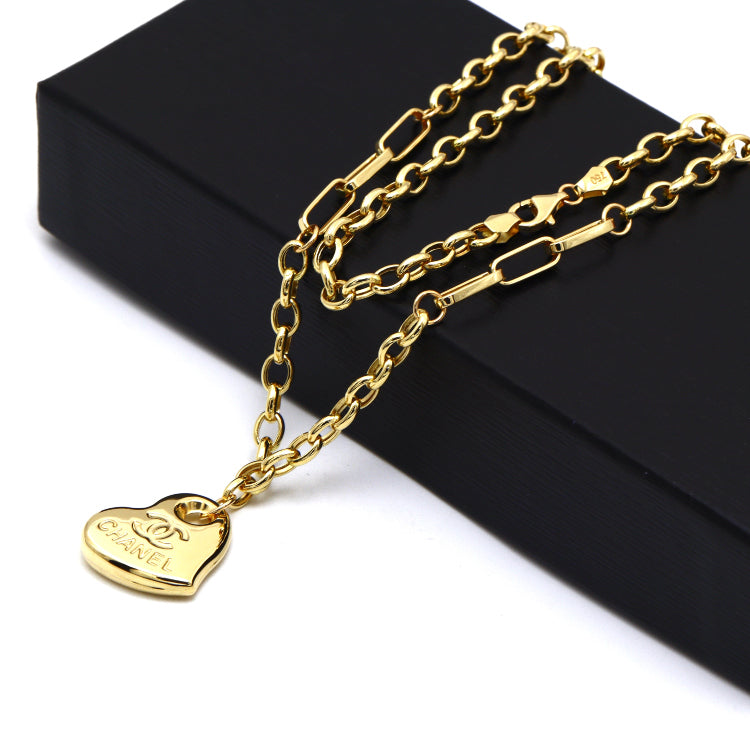 Real Gold GZCH Heart Necklace LVA1640 (45 CM) N1503