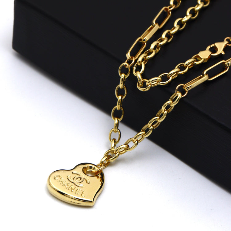 Real Gold GZCH Heart Necklace LVA1640 (45 CM) N1503