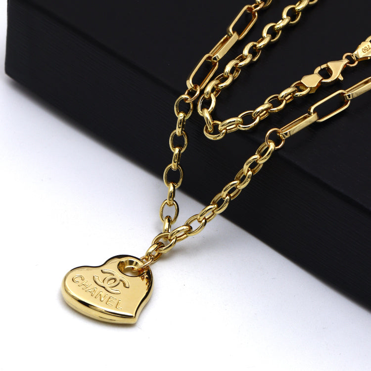 Real Gold GZCH Heart Necklace LVA1640 (45 CM) N1503