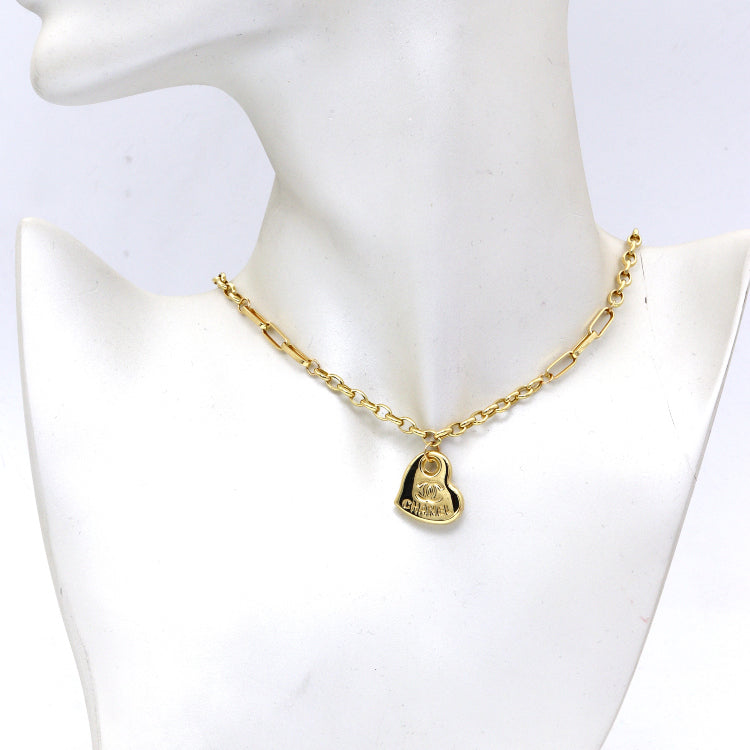 Real Gold GZCH Heart Necklace LVA1640 (45 CM) N1503