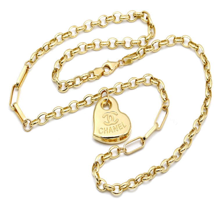 Real Gold GZCH Heart Necklace LVA1640 (45 CM) N1503