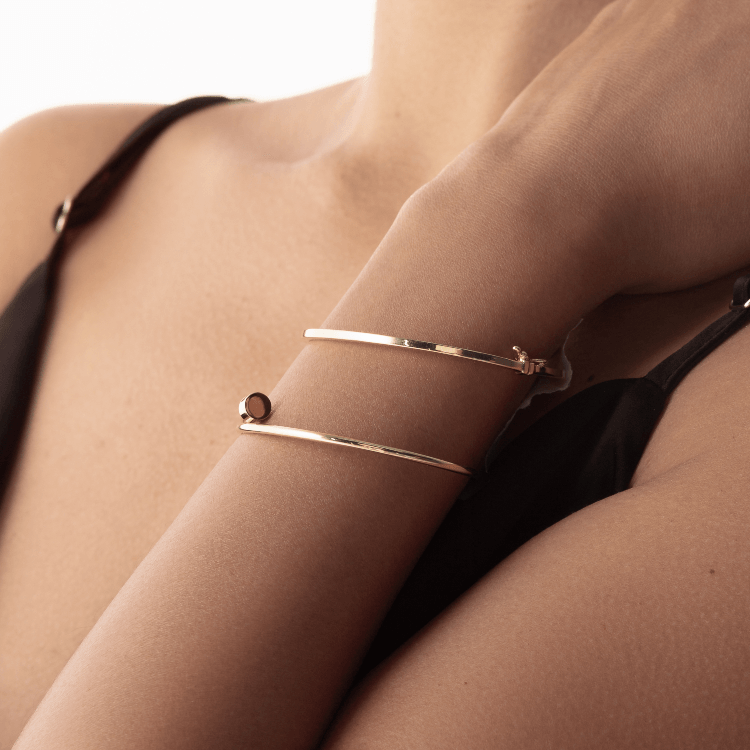 Real Gold Thin Plain Nail Bangle GZJCT0086 - (SIZE 22) BA1569