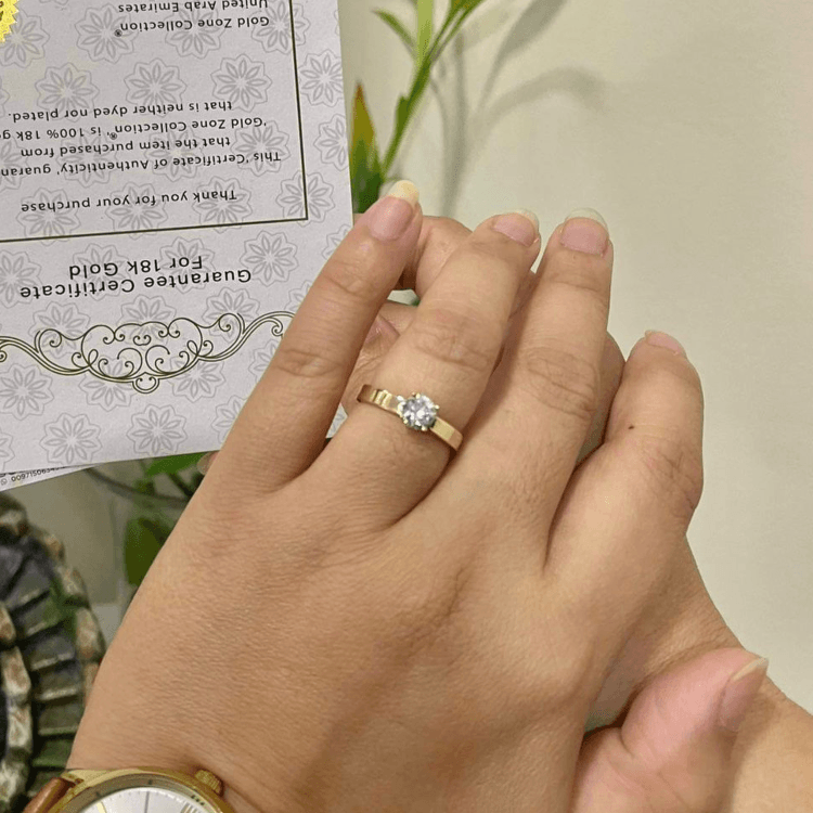 Real Gold Solitaire Ring GZJCT 0671 (SIZE 6) R2424
