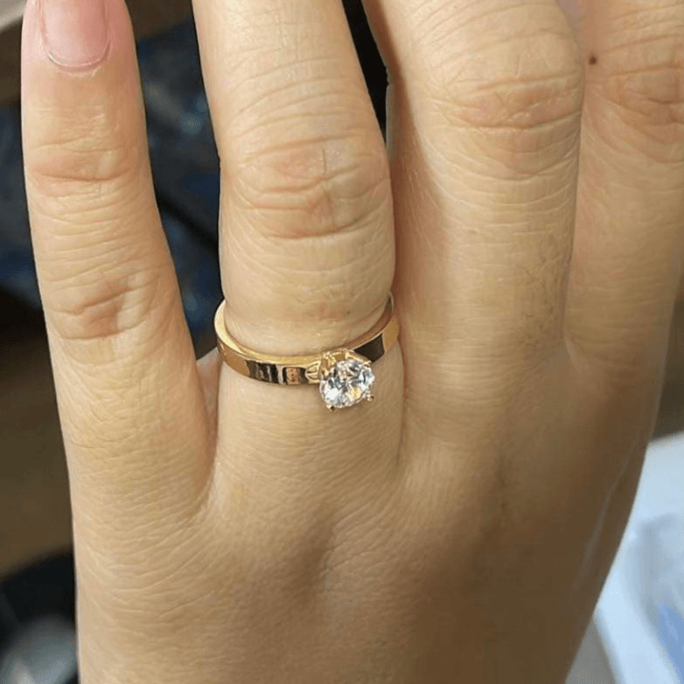 Real Gold Solitaire Ring GZJCT 0671 (SIZE 8) R2426